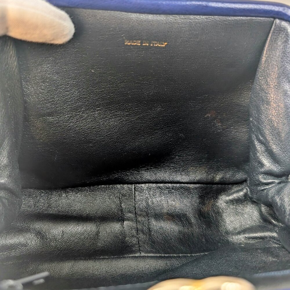 Chanel Vintage Blue Quilted Lambskin Kisslock Tassel Clutch - Picture 12 of 16